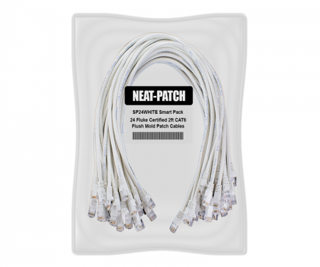 Neat Patch 24 x 2' Patch Cables, White