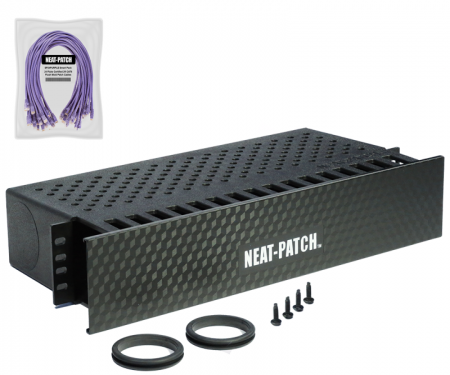 Cable Manager Organizer w/24x 2' Purple Patch cords