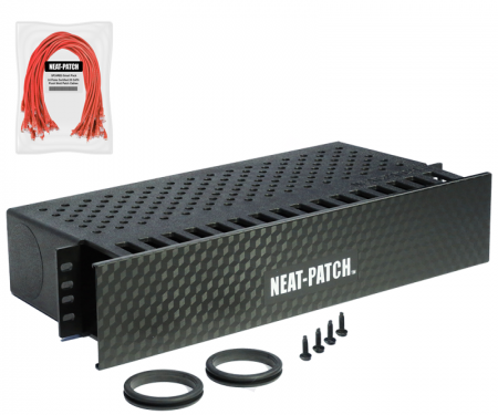 Cable Manager Organizer w/24x 2' Red Patch cords