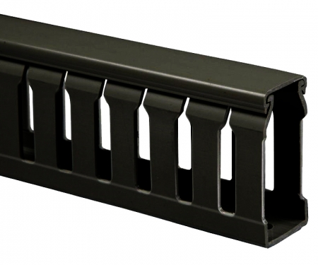 Black open slot wire duct, 6.5'L Black open slot wire duct, 6.5'L
