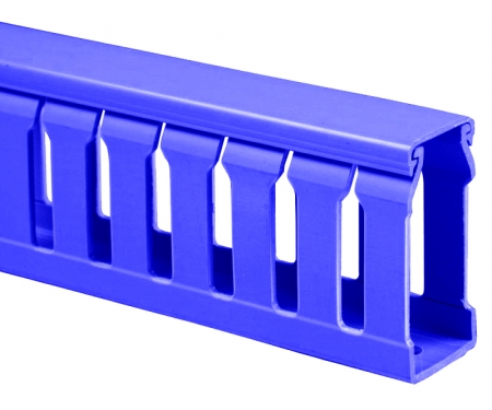 Blue open slot wire duct, 6.5'L Blue open slot wire duct, 6.5'L
