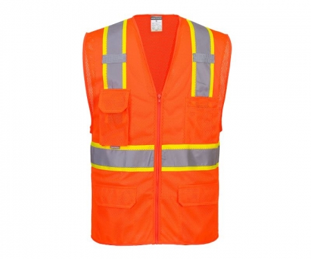 Orlando Contrast Mesh Safety Vest Orange 1 Orlando Contrast Mesh Safety Vest Orange 1
