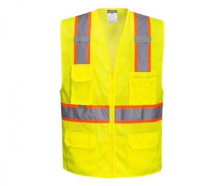 PORTWEST Orlando Hi-Vis Contrast Mesh Safety Vest - M - Yellow PORTWEST Orlando Hi-Vis Contrast Mesh Safety Vest - M - Yellow