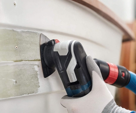 Osl350Spdk Bosch Starlock Oscillating Multi Tool Delta Sanding Pads In Use