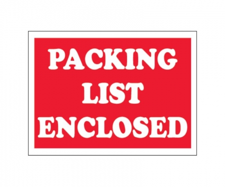 Packing List Enclosed White Text