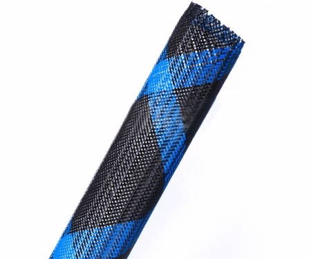 Flexo PET expandable sleeving, Neon Blue Spyder