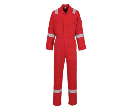 portwest c814rd iona hi vis cotton coveralls