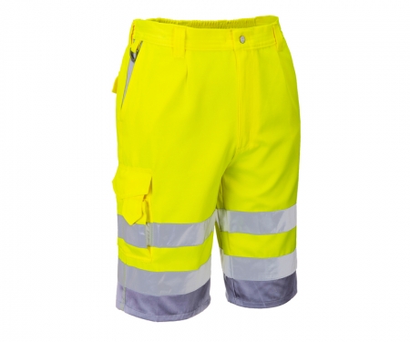 portwest e043yl hi vis reflective polycotton shorts portwest e043yl hi vis reflective polycotton shorts