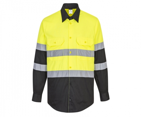 portwest e066 two tone long sleeve dress shirt