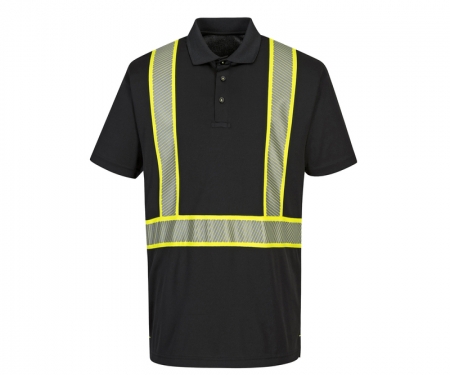 Portwest Mens Hi-Vis Two-Tone Long Sleeve Polo Shirt