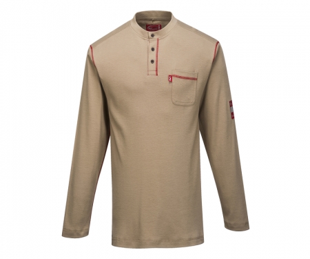 portwest fr02kh bizflame henley flame resistant shirt