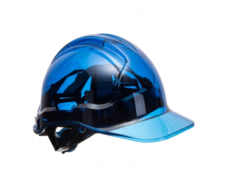 Portwest Hard Hat Translucent Peak View Non Vented Pv64 Blue