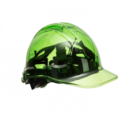 Portwest Hard Hat Translucent Peak View Non Vented Pv64 Green