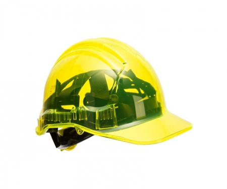 Portwest Hard Hat Translucent Peak View Non Vented Pv64 Yellow