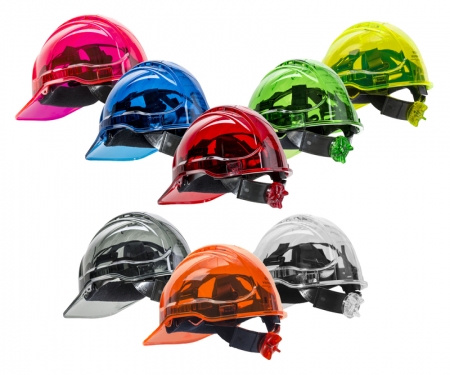 Translucent Head Protection Multicolor Portwest PV64 PeakView Ratchet Hard Hat 