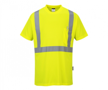 portwest s190yl hi vis pocket t shirt
