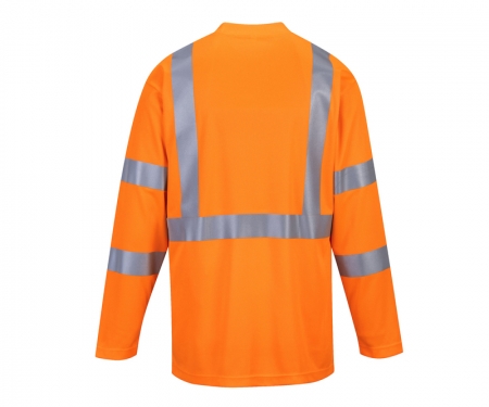 portwest s191or gallery1 hi vis long sleeve pocket t shirt