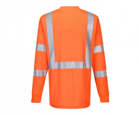 portwest s192or gallery hi vis long sleeve t shirt rib cuff