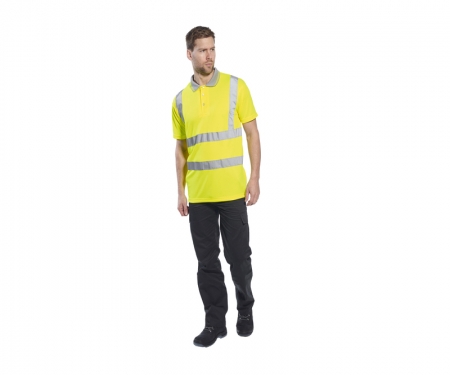 portwest s477 gallery2 hi vis polo shirt sleeve yellow