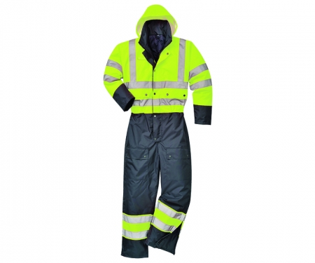 s485 portwest class 3 hi vis coveralls in yellow black colour