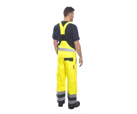 portwest s489yl gallery2 hi vis bib overall pants lined