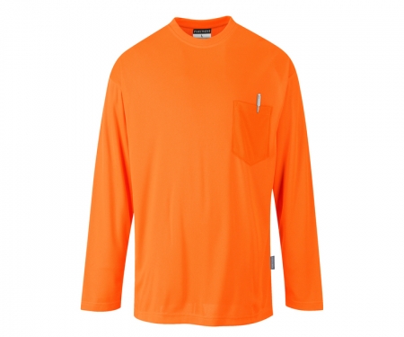 portwest s579or long sleeve hi vis t shirt