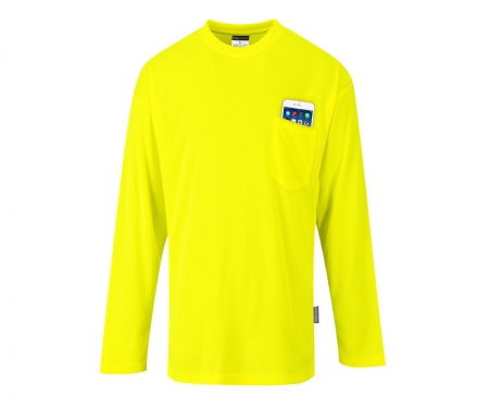 portwest s579yl long sleeve hi vis t shirt