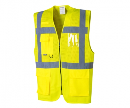 portwest uc496 madrid executive hi vis mesh vest