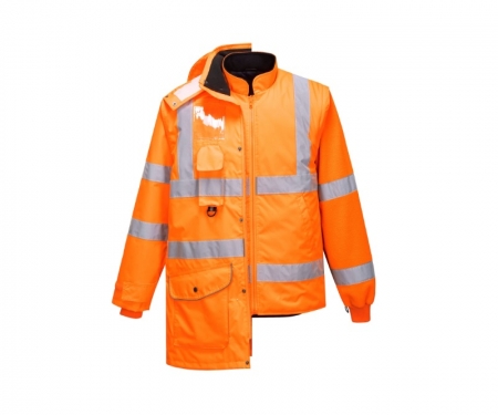 Portwest Urt27 High Visibility 7 In 1 Traffic Jacket Ris 2