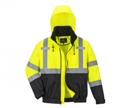 portwest us364 gallery1 hi vis 2 in 1 bomber jacket lined