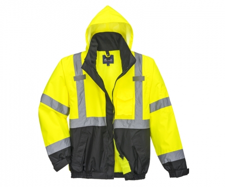 portwest us365 gallery1 hi vis 3 in 1 bomber jacket lined