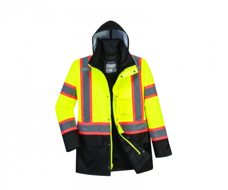 portwest us369 hi vis thermal jacket contrast material