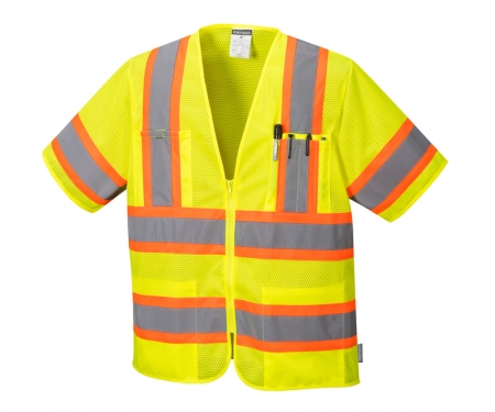 portwest us383yl hi vis short sleeve safety vest portwest us383yl hi vis short sleeve safety vest