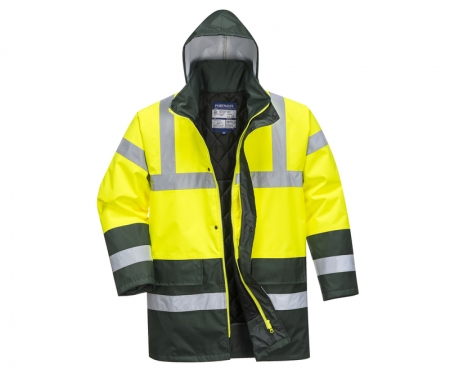portwest us466ygrn hi vis traffic jacket