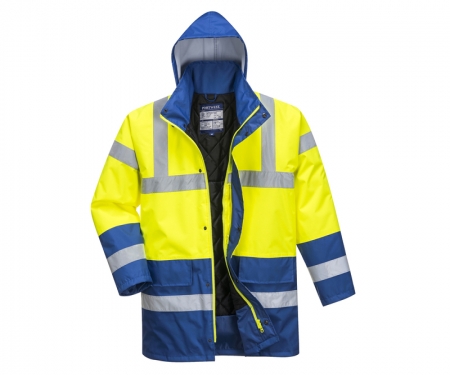 portwest us466yrbl hi vis traffic jacket