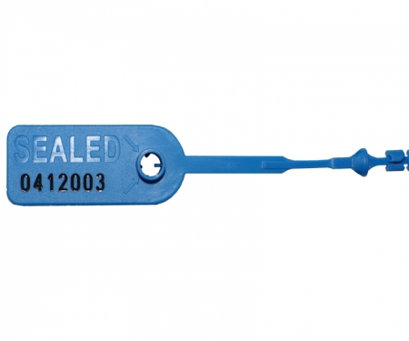 Pre-printed seal and security zip tie in blue Pre-printed seal and security zip tie in blue