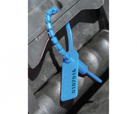 Blue Pull tight seal tie used for security purposes Blue Pull tight seal tie used for security purposes
