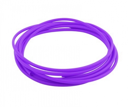Rolled up cut lengths of 2:1 heat shrink tubing, Purple
