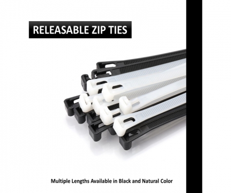 Details about   20pcs Plastic Releasable Reusable High Quality Black and White Nylon Cable Ties 