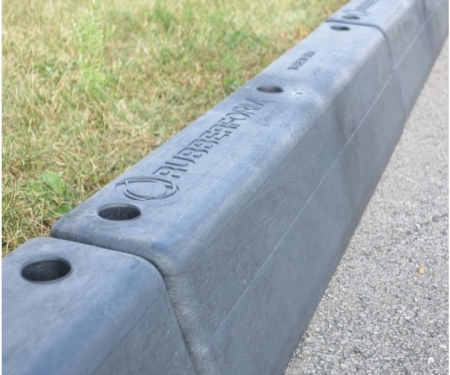 rf-etc36-black 6 inch H x 6 inch W x 36 inch L engineered traffic curb with interconnector