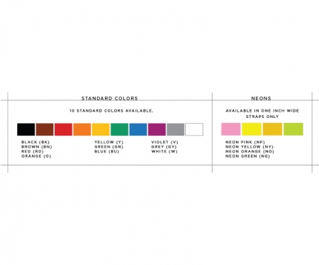 Available Rip-Tie strap colors