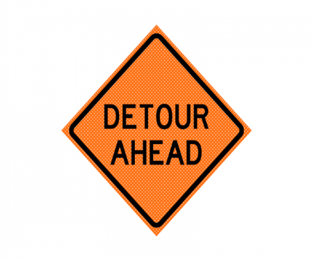 JBC safety sign Detour Ahead