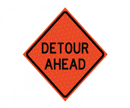 JBC safety sign Detour Ahead