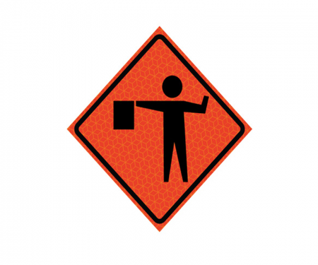 JBC roll up sign, Flagman image, Red