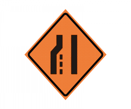 JBC roll up signage, Lane ends, merge right,Orange,