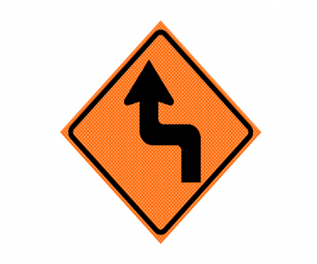 JBC roll up signage, Turn left image, reversible, Orange