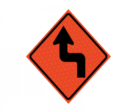 JBC roll up signage, Turn left image, reversible, Red,reflective,