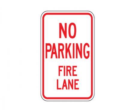 Rubberform aluminum no parking fire lane sign