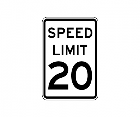 Rubberform aluminum 20mph speed limit sign