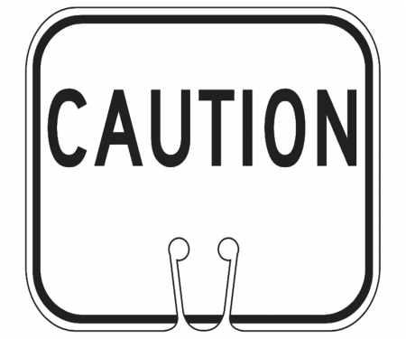 Top Sign for safety cones, White, Caution